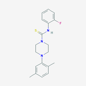 molecular formula C19H22FN3S B5806819 4-(2,5-dimethylphenyl)-N-(2-fluorophenyl)-1-piperazinecarbothioamide 