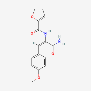 molecular formula C15H14N2O4 B5806827 N-[1-(aminocarbonyl)-2-(4-methoxyphenyl)vinyl]-2-furamide 
