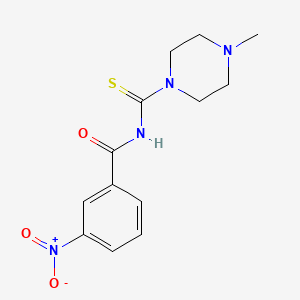 molecular formula C13H16N4O3S B5806835 N-[(4-methyl-1-piperazinyl)carbonothioyl]-3-nitrobenzamide 