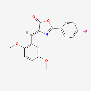 molecular formula C18H14FNO4 B5806870 4-(2,5-dimethoxybenzylidene)-2-(4-fluorophenyl)-1,3-oxazol-5(4H)-one 