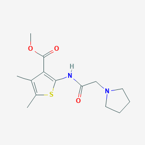 molecular formula C14H20N2O3S B5806887 methyl 4,5-dimethyl-2-[(1-pyrrolidinylacetyl)amino]-3-thiophenecarboxylate 