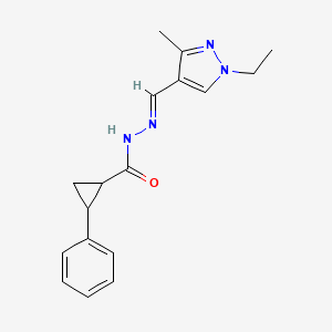 molecular formula C17H20N4O B5806957 N'-[(1-ethyl-3-methyl-1H-pyrazol-4-yl)methylene]-2-phenylcyclopropanecarbohydrazide 