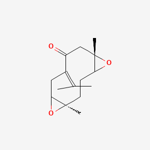 molecular formula C15H22O3 B580696 1,10:4,5-Diepoxy-7(11)-germacren-8-one CAS No. 32179-18-3