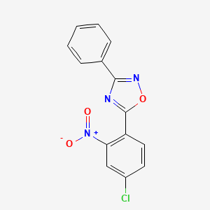 molecular formula C14H8ClN3O3 B5806989 5-(4-chloro-2-nitrophenyl)-3-phenyl-1,2,4-oxadiazole 