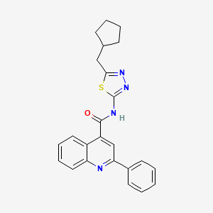 N-[5-(cyclopentylmethyl)-1,3,4-thiadiazol-2-yl]-2-phenyl-4-quinolinecarboxamide