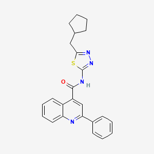 molecular formula C24H22N4OS B5807029 N-[5-(cyclopentylmethyl)-1,3,4-thiadiazol-2-yl]-2-phenylquinoline-4-carboxamide 