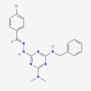 molecular formula C19H20BrN7 B5807042 4-bromobenzaldehyde [4-(benzylamino)-6-(dimethylamino)-1,3,5-triazin-2-yl]hydrazone 