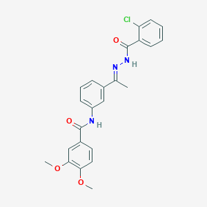 N-{3-[N-(2-chlorobenzoyl)ethanehydrazonoyl]phenyl}-3,4-dimethoxybenzamide