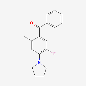 molecular formula C18H18FNO B5807052 [5-fluoro-2-methyl-4-(1-pyrrolidinyl)phenyl](phenyl)methanone 