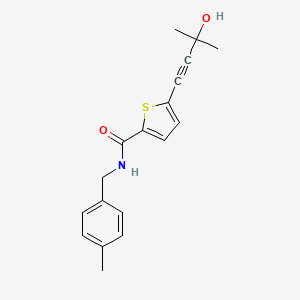 5-(3-hydroxy-3-methyl-1-butyn-1-yl)-N-(4-methylbenzyl)-2-thiophenecarboxamide
