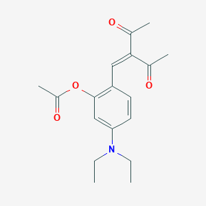 2-(2-acetyl-3-oxo-1-buten-1-yl)-5-(diethylamino)phenyl acetate