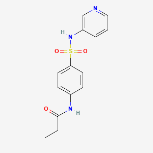 molecular formula C14H15N3O3S B5807161 N-{4-[(3-pyridinylamino)sulfonyl]phenyl}propanamide 