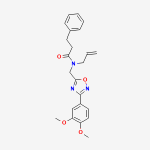 molecular formula C23H25N3O4 B5807176 N-allyl-N-{[3-(3,4-dimethoxyphenyl)-1,2,4-oxadiazol-5-yl]methyl}-3-phenylpropanamide 