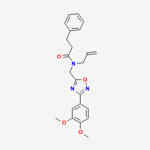 N-[[3-(3,4-dimethoxyphenyl)-1,2,4-oxadiazol-5-yl]methyl]-3-phenyl-N-prop-2-enylpropanamide