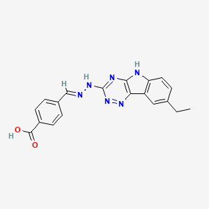 molecular formula C19H16N6O2 B5807195 4-[2-(8-ethyl-5H-[1,2,4]triazino[5,6-b]indol-3-yl)carbonohydrazonoyl]benzoic acid 