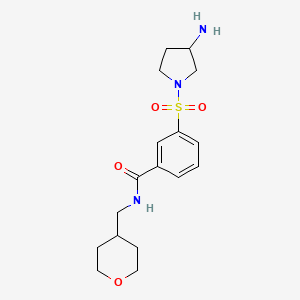 molecular formula C17H25N3O4S B5807245 3-[(3-aminopyrrolidin-1-yl)sulfonyl]-N-(tetrahydro-2H-pyran-4-ylmethyl)benzamide 