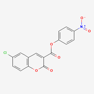 molecular formula C16H8ClNO6 B5807274 4-nitrophenyl 6-chloro-2-oxo-2H-chromene-3-carboxylate 