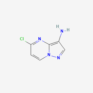 molecular formula C6H5ClN4 B580728 5-Chloropyrazolo[1,5-A]pyrimidin-3-amine CAS No. 1234616-50-2