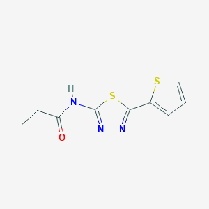 molecular formula C9H9N3OS2 B5807296 N-[5-(2-thienyl)-1,3,4-thiadiazol-2-yl]propanamide 