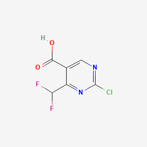 molecular formula C6H3ClF2N2O2 B580738 2-Chloro-4-(difluoromethyl)pyrimidine-5-carboxylic acid CAS No. 1260827-00-6