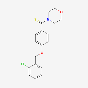 molecular formula C18H18ClNO2S B5807381 4-({4-[(2-chlorobenzyl)oxy]phenyl}carbonothioyl)morpholine 