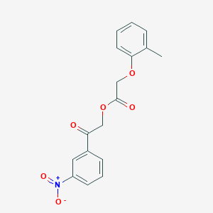 molecular formula C17H15NO6 B5807396 2-(3-nitrophenyl)-2-oxoethyl (2-methylphenoxy)acetate 