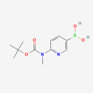 molecular formula C11H17BN2O4 B580742 (6-((tert-Butoxycarbonyl)(methyl)amino)pyridin-3-yl)boronic acid CAS No. 1218790-80-7