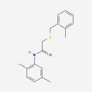 molecular formula C18H21NOS B5807446 N-(2,5-dimethylphenyl)-2-[(2-methylbenzyl)thio]acetamide 