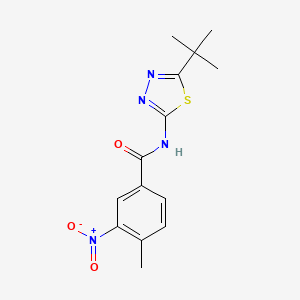molecular formula C14H16N4O3S B5807460 N-(5-tert-butyl-1,3,4-thiadiazol-2-yl)-4-methyl-3-nitrobenzamide 