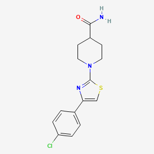 molecular formula C15H16ClN3OS B5807479 1-[4-(4-chlorophenyl)-1,3-thiazol-2-yl]-4-piperidinecarboxamide 
