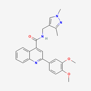 molecular formula C24H24N4O3 B5807509 2-(3,4-dimethoxyphenyl)-N-[(1,3-dimethyl-1H-pyrazol-4-yl)methyl]-4-quinolinecarboxamide 
