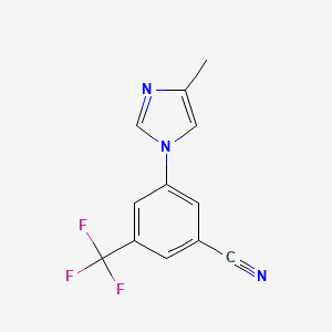 molecular formula C12H8F3N3 B580757 3-(4-Methyl-1H-imidazol-1-YL)-5-(trifluoromethyl)benzonitrile CAS No. 641571-12-2