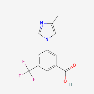 molecular formula C12H9F3N2O2 B580758 3-(4-Methyl-1H-imidazol-1-yl)-5-(trifluoromethyl)benzoic acid CAS No. 641571-13-3