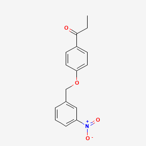 molecular formula C16H15NO4 B5807580 1-{4-[(3-nitrobenzyl)oxy]phenyl}-1-propanone 