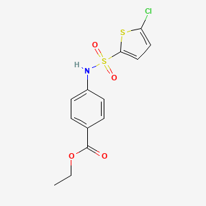 molecular formula C13H12ClNO4S2 B5807593 ethyl 4-{[(5-chloro-2-thienyl)sulfonyl]amino}benzoate 