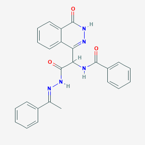 N-{2-oxo-1-(4-oxo-3,4-dihydro-1-phthalazinyl)-2-[2-(1-phenylethylidene)hydrazino]ethyl}benzamide