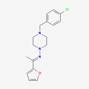 molecular formula C17H20ClN3O B5807631 4-(4-chlorobenzyl)-N-[1-(2-furyl)ethylidene]-1-piperazinamine 