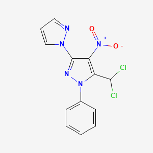 molecular formula C13H9Cl2N5O2 B5807656 5'-(dichloromethyl)-4'-nitro-1'-phenyl-1'H-1,3'-bipyrazole 
