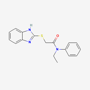 molecular formula C17H17N3OS B5807712 2-(1H-benzimidazol-2-ylthio)-N-ethyl-N-phenylacetamide 