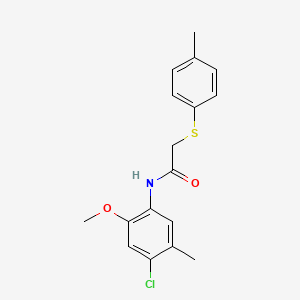molecular formula C17H18ClNO2S B5807719 N-(4-chloro-2-methoxy-5-methylphenyl)-2-[(4-methylphenyl)thio]acetamide 