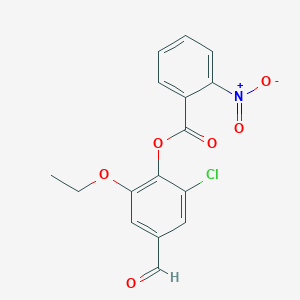 2-chloro-6-ethoxy-4-formylphenyl 2-nitrobenzoate