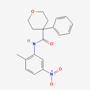molecular formula C19H20N2O4 B5807732 N-(2-methyl-5-nitrophenyl)-4-phenyltetrahydro-2H-pyran-4-carboxamide 