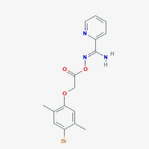 N'-{[2-(4-bromo-2,5-dimethylphenoxy)acetyl]oxy}-2-pyridinecarboximidamide