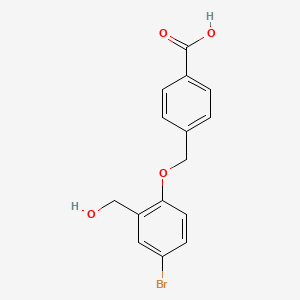 molecular formula C15H13BrO4 B5807773 4-{[4-bromo-2-(hydroxymethyl)phenoxy]methyl}benzoic acid 