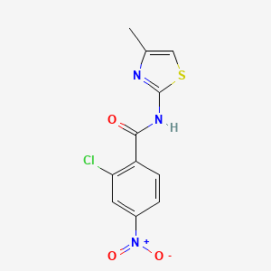 molecular formula C11H8ClN3O3S B5807783 2-chloro-N-(4-methyl-1,3-thiazol-2-yl)-4-nitrobenzamide 