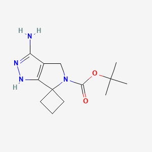 molecular formula C13H20N4O2 B580779 tert-Butyl 3'-amino-1',4'-dihydro-5'H-spiro[cyclobutane-1,6'-pyrrolo[3,4-c]pyrazole]-5'-carboxylate CAS No. 1246652-29-8