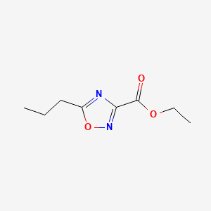 molecular formula C8H12N2O3 B580784 Ethyl 5-propyl-1,2,4-oxadiazole-3-carboxylate CAS No. 1245647-37-3