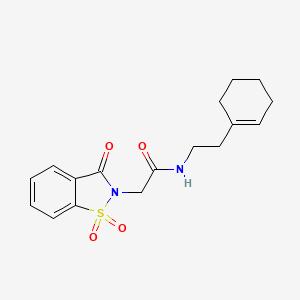 molecular formula C17H20N2O4S B5807845 N-[2-(1-cyclohexen-1-yl)ethyl]-2-(1,1-dioxido-3-oxo-1,2-benzisothiazol-2(3H)-yl)acetamide 