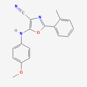 molecular formula C18H15N3O2 B5807860 5-[(4-methoxyphenyl)amino]-2-(2-methylphenyl)-1,3-oxazole-4-carbonitrile 