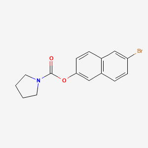 molecular formula C15H14BrNO2 B5807867 6-bromo-2-naphthyl 1-pyrrolidinecarboxylate 